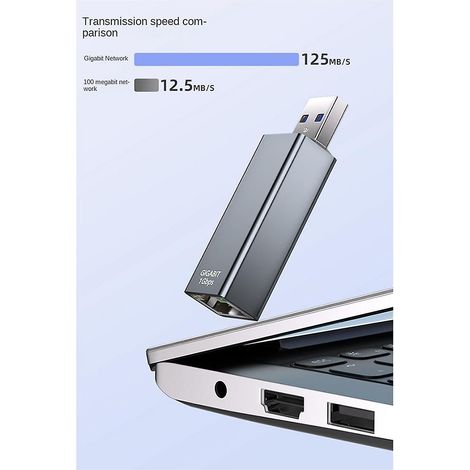 Adaptateur USB 3.0 vers Ethernet Gigabit / Adaptateur Ethernet USB vers RJ45 / Compatible avec les ordinateurs portables et de bureau (1/5)