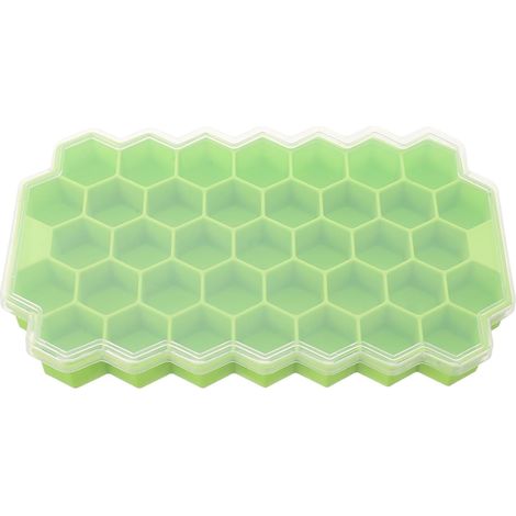 Bac à glaçons avec couvercle - en silicone alvéolé 37 compartiments (1/5)