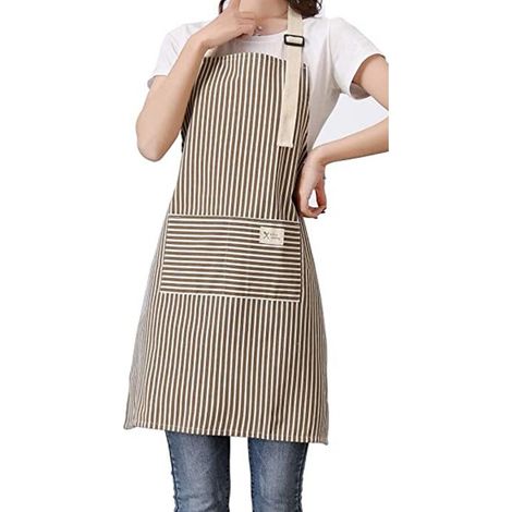 Ce tablier unisexe en coton est doté d'une sangle de cou réglable et est parfait pour une utilisation en cuisine. (1/4)