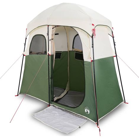 Tente de douche et vestiaire 2 personnes pliable en polyester vert 256 x 136 x 225 cm (1/5)