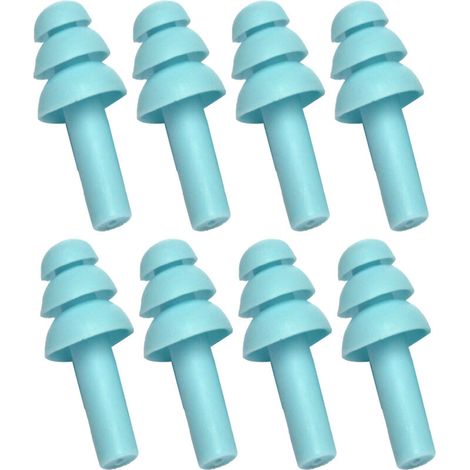 Jeffergarden 4 paires de bouchons d'oreilles antibruit lavables en silicone bleu à rebond lent, pour dormir en toute sécurité. (1/5)