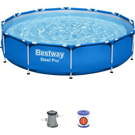 Piscina Desmontable Tubular Bestway Steel Pro 366x76 cm con Depuradora Cartucho 1.249 L/H