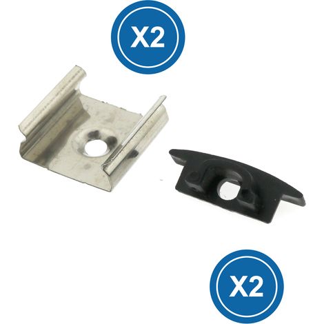 Pack 2 Chevilles et 2 agrafes pour Profil LM3706 - Ledme - LM3706A (1/2)