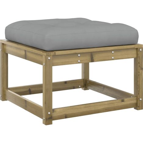 Maison Exclusive - Poggiapiedi da Giardino con Cuscino in Legno Impregnato di Pino (1/5)