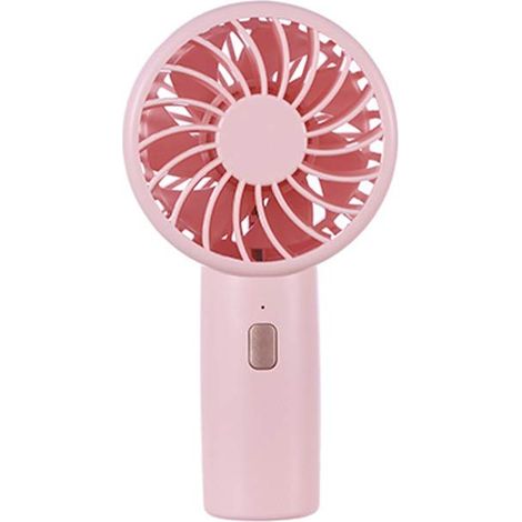 Ventilateur portable silencieux et rechargeable (rose), adapté à une utilisation intérieure et extérieure. (1/5)