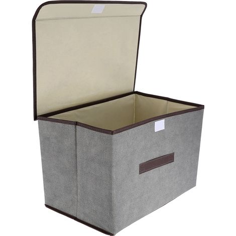 Stück / Set Faltbare Aufbewahrungsbox mit Deckel für Kleidung, Bücher und Spielzeug (Grau) (1/5)