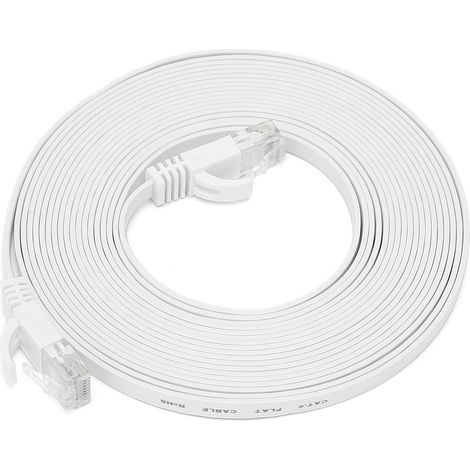 Câble Ethernet CAT6 Plat 8 Fils Cuivre Gigabit 5 Mètres pour Réseau Domestique (1/5)