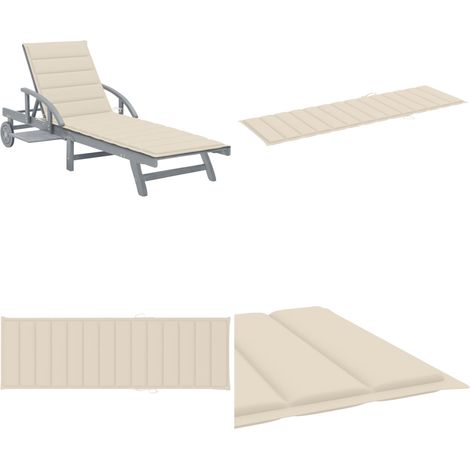 Sonnenliege mit Auflage Akazie Massivholz - Holz-Sonnenliege - Gartenliege - Sonnenbad - Lounge Chair - Akasienholzmöbel - Home & Living (1/5)