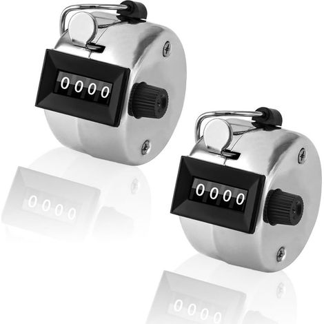 2 Pcs Compteur Manuel en Métal, Compteur à Main Mécanique, Compteur de Doigt, Compteurs 4 Chiffres, Compteur Clicker, Compteur à Cliquer Manuels pour Sport École Golf Compte de Pas (1/5)
