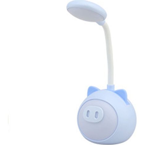 Lampe de bureau LED pour le soin des yeux, rechargeable par USB, variable, température de couleur réglable, lampe de lecture de bureau pour chevet, étude, porcelet, bleu (1/5)