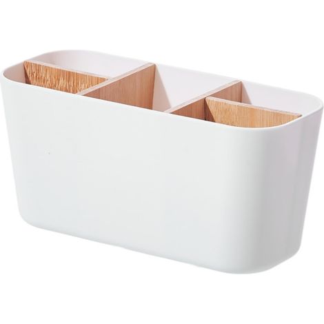 Porte-brosse à dents 5 bacs mural ou sur étagère - Support de salle de bain pour dentifrice,rasoir et accessoires - Organisateur de coiffeuse et comptoir (1/5)