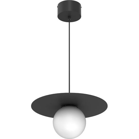 Suspension décorative boule Flat noire et blanche en métal 1x E27 15W (1/2)