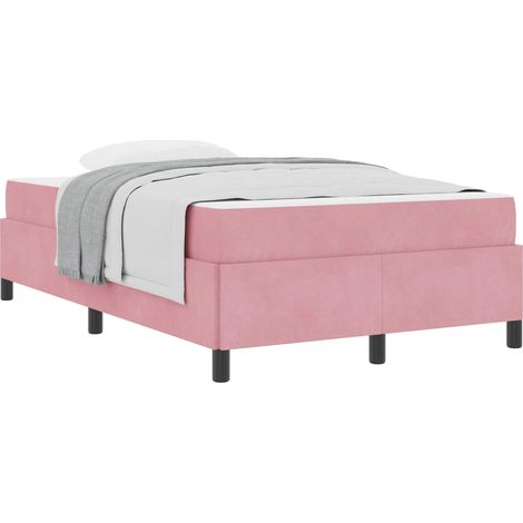 Bed Frame with Mattress Pink 120 x 200 cm Fabric vidaXL (1/5)