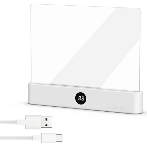 Lampe de livre plate, Panneau de Lampe de Lecture à LED, pour Lecture de Nuit au lit, Lampe de page de livre, Protection des Yeux Portable Book Light - Blanc (1/5)