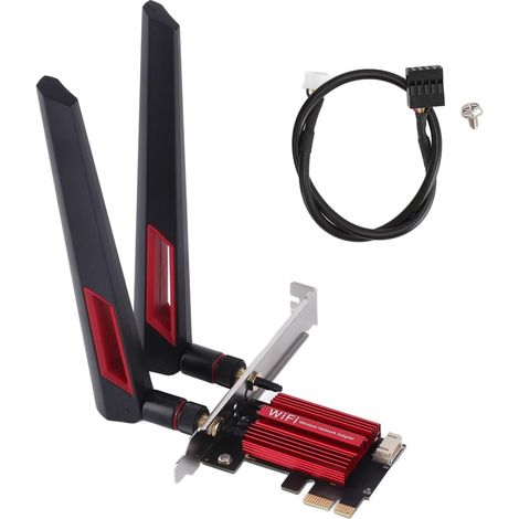Carte WiFi PCI 7260AC Pro, Carte Réseau Fil Double Bande BT4.0 1200 Mbps avec Gain 2 10 DBi pour 7 8 10 11 (1/5)