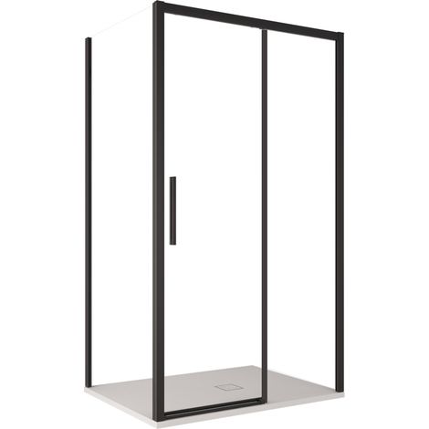 Box Doccia Angolare 80x110 cm 1 Anta Scorrevoe in Cristallo Trasparente 6mm H195 Bonussi Eliane