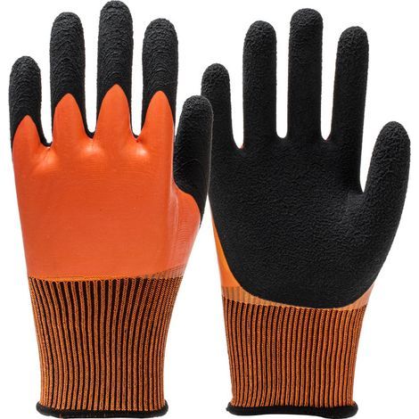 Lot de 6 paires gants travail en imperméables,Gants imperméables en latex,protection durables for le jardinage usine(L:24.5-25cm) (1/5)