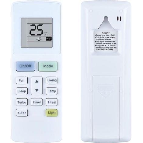 Télécommande de remplacement pour climatiseur compatible Gree Montana Daitsu Hiyasu modèles YAW1F YAW1F1 DS-9UIDN DS12UI-DN DS-12KDB DS18K-DB DS18UI-DA-W GWH09AAB-K6DNA2B/I (1/5)