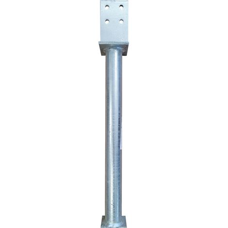 Pfostenträger Pfostenanker T-Form mit Rohrdolle verzinkt 130x80x7x630  mm (1/2)