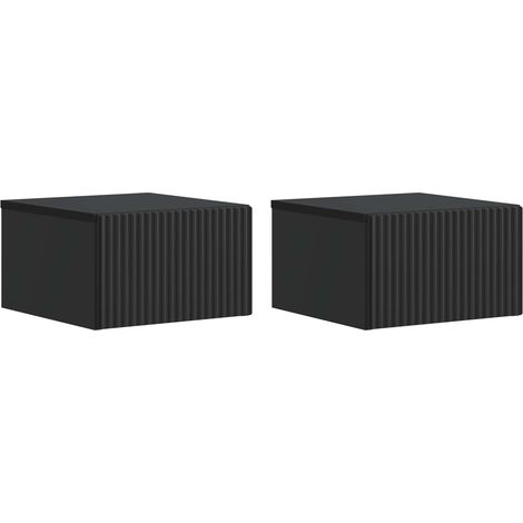 Wandmontierter Nachttisch 2 pcs Schwarz 33 x 34,5 x 20 cm vidaXL