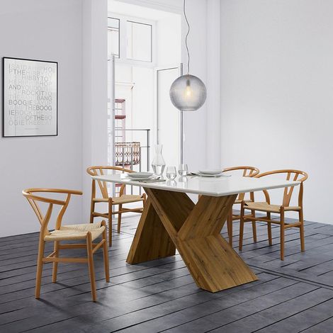 Mömax Esstisch Holz Jako ca. 160x90 cm Eiche/Weiß (1/5)