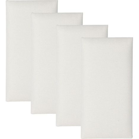 Lot de 4 panneaux muraux rembourrés, 40 x 20 cm, auto-adhésifs, pour tête de lit, chambre d'enfant, chambre à coucher et bureau, rembourrage doux, blancs (1/5)