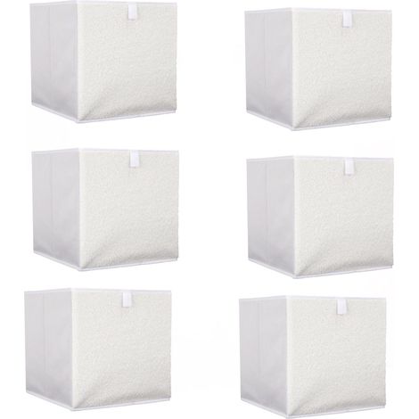 Lot de 6 boites de rangement cubes pliants en bouclette (1/5)