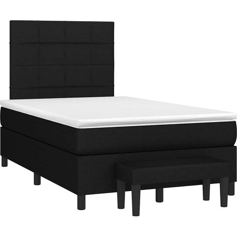 Maison Exclusive - Giroletto a Molle con Materasso Nero 120x190 cm in Tessuto