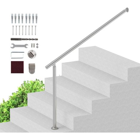 Rambarde pour escalier extérieur, kit de garde-corps de terrasse de 120 cm (47,3 po), fixation murale ou au sol, avec kit d'installation, idéale pour les personnes âgées, kit de garde-corps pour porch (1/5)