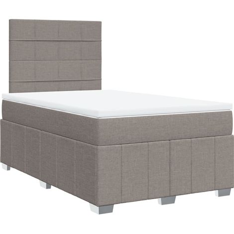 Maison Exclusive - Giroletto a Molle con Materasso Tortora 120x190 cm in Tessuto