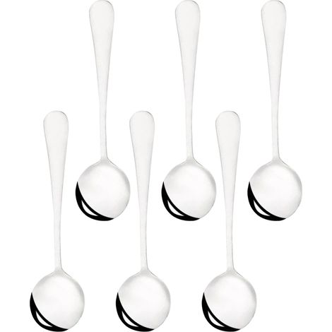 Cuillère À Soupe - En Acier Inoxydable - Rondes - Lot De 6
