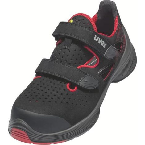 uvex Sandalen 1 G2 S1P schwarz rot Weite 14 Gr. 36 (1/5)