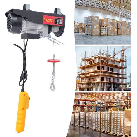 Treuil Électrique, Capacité de Levage 551,16 lbs, Vitesse de Levage 32,81 ft/min, Longueur de Câble 59,06 ft, Classe de Protection IP40, Modes de Levage Doubles (1/5)