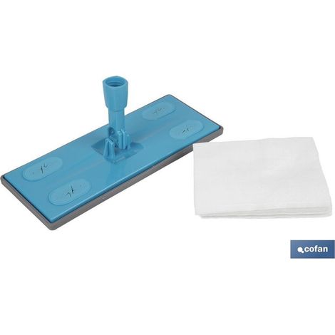 Frangipolvere con 10 ricambi in poliestere per tutti i tipi di pavimenti 27x11cm colore bianco