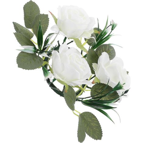 Couronne de bougies et fleurs artificielles de style européen (lot de 4), légère et idéale pour la décoration intérieure. (1/5)