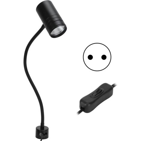 Lampe LED flexible 12W avec base magnétique pour atelier, éclairage de machine à coudre et établi, col de cygne et tension 110-220V (1/5)
