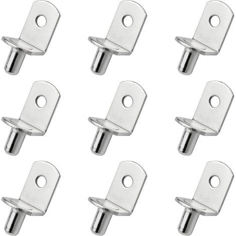 9 Pièces Chevilles de Support d'Étagère Goupille de Support d'Etagère en Métal Taquets pour Etagères L Forme Support Équerre Pour bois ou Verre Armoire Placard Bibliothèque (1/5)