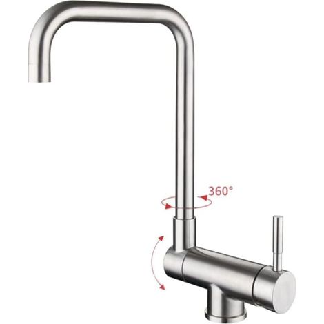 Robinet de cuisine pliable, robinet d'évier pliable, robinets de cuisine cachés, robinet de cuisine pour évier de fenêtre intérieure, robinet pliable (couleur acier inoxydable) (1/4)