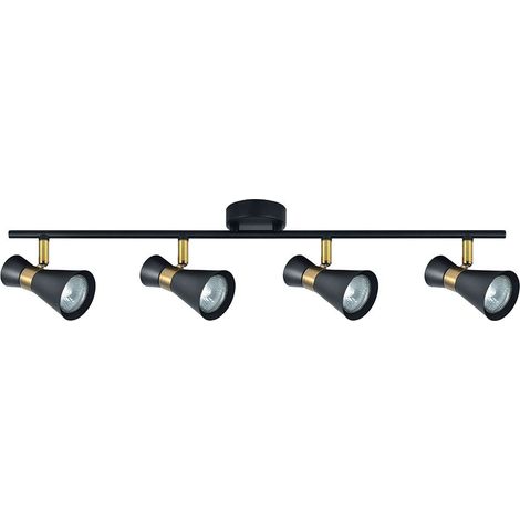 Regleta De 4 Focos Para Baño Modelo Maximo Negro-cuero (1/3)