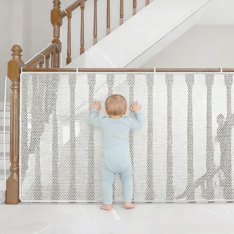 Filet de Sécurité pour Enfants, Filet de Protection pour Balcon, Barriere Filets Securite Escalier, Balustrade Escalier Filet, pour Enfants, Chat, Jouets, 300 x79 cm (1/5)