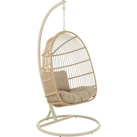 Fauteuil Suspendu Design Corde "Egga" 203cm Beige