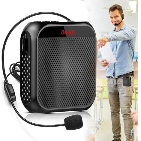 Kabelloser Sprachverstärker, wiederaufladbarer tragbarer Lautsprecher mit Mikrofon, 2200 mAh Akku, Mini-Verstärker für Trainer, Lehrer und Betreuer