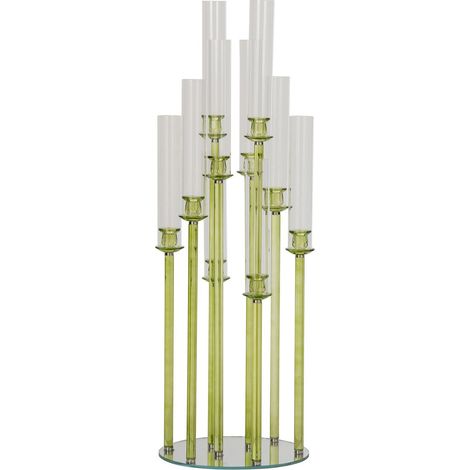 Chandelier 8 Tiges en Cristal "Wendy" 120cm Vert (1/2)