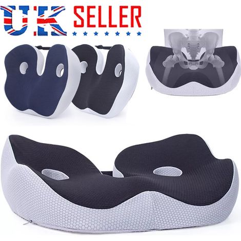 FLITI Ergonomic Memory Foam Donut Seat Cushion 48x39x14cm, Pressure Relief, Skin-Friendly Fabric, Black or Blue, Machine Washable at 40°C (1/5)