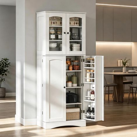 Buffet coloris blanc en MDF 60 x 40 x 162 cm (1/5)