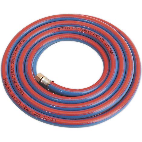 Sealey Air Hose 5m x �8mm with 1/4BSP Unions Extra-Heavy-Duty AH5R