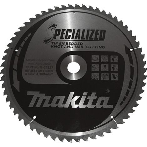 B-33227 Disco sega circolare, Specialized T.C.T, 355 x 30 mm, 60 D