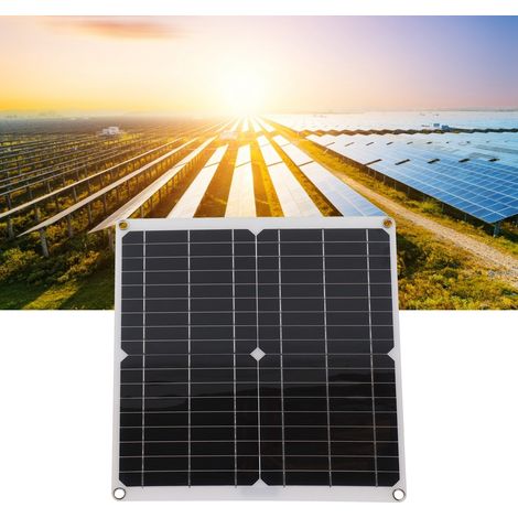 Kit de système photovoltaïque comprenant 2 panneaux solaires 20 V 25 W, un contrôleur de charge solaire 30 A et un câble. (1/5)