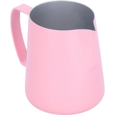 400-ml-Kaffeekanne, Milchkännchen mit Adlerschnabel-Ausguss, rosa, für Zuhause und Café. (1/5)