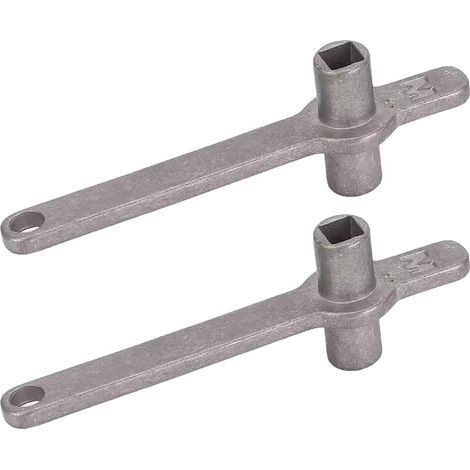 Lot de 2 clés de purge en acier inoxydable de qualité supérieure (carré de 5 mm), outil professionnel pour purger le chauffage (1/4)